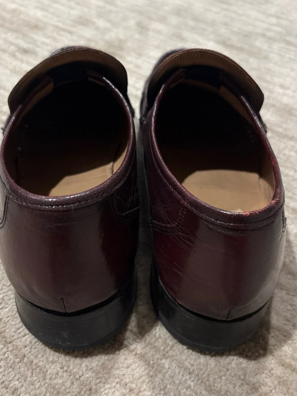 Men's Tassel Penny Loafers in Burgundy Leather